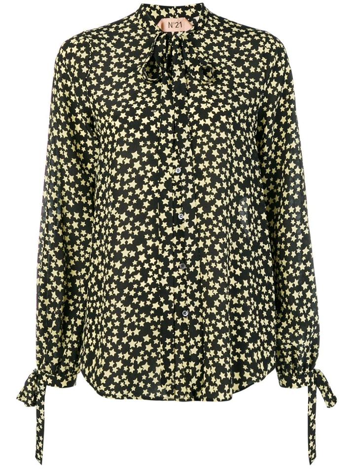 No21 Star Print Blouse - Black