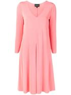Giorgio Armani Flared V-neck Dress - Pink