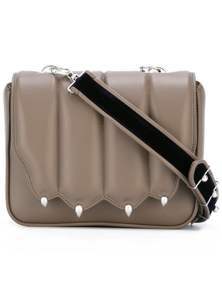 Marco De Vincenzo Strap Studded Cross Body Bag, Women's, Brown, Leather