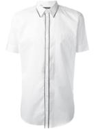 Dolce & Gabbana Piped Trim Shirt, Men's, Size: 40, White, Cotton