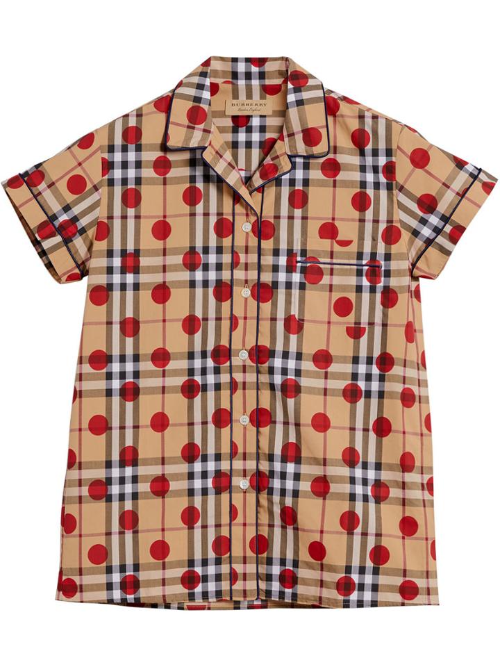 Burberry Polka Dot Check Shirt - Nude & Neutrals