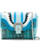 Paula Cademartori Fringed Carine Cross Body Bag, Women's, Blue, Calf Leather