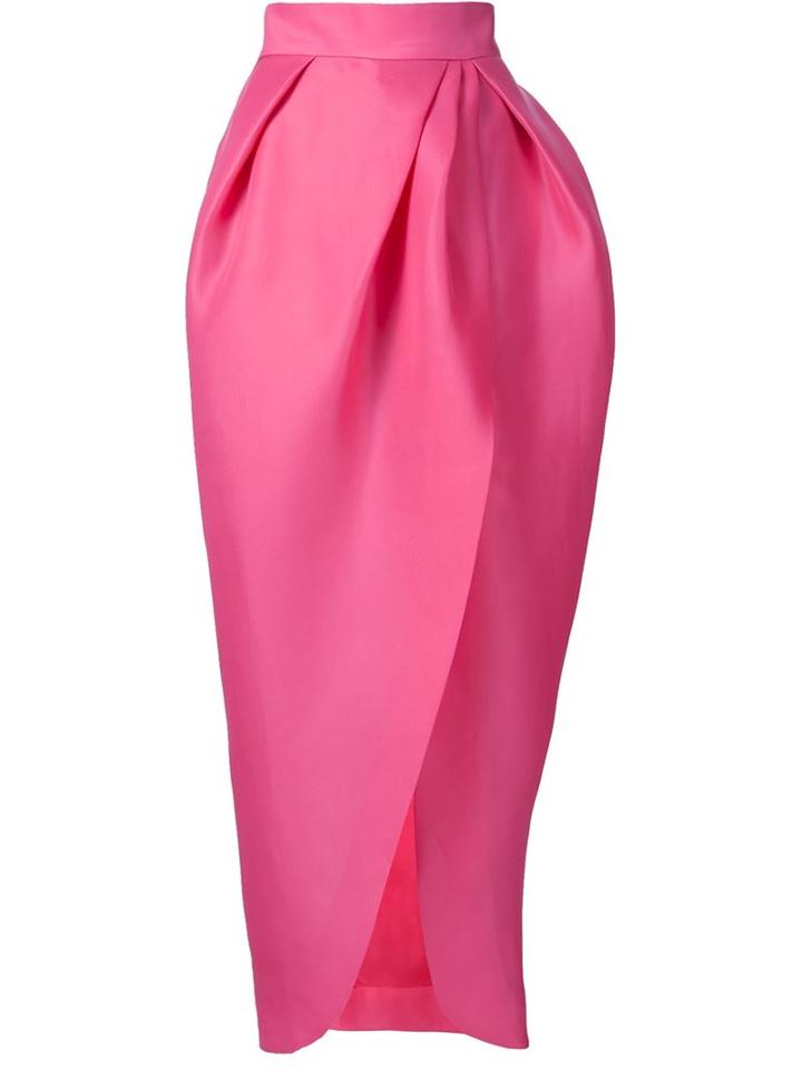 Monique Lhuillier Structured Ruched Maxi Skirt