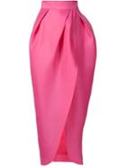 Monique Lhuillier Structured Ruched Maxi Skirt