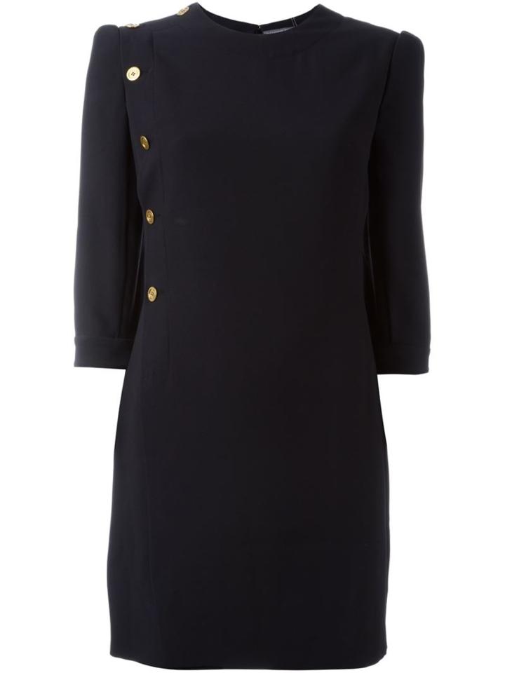 Alexander Mcqueen Buttoned Fitted Dress, Women's, Size: 42, Black, Acetate/viscose/silk