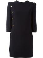 Alexander Mcqueen Buttoned Fitted Dress, Women's, Size: 42, Black, Acetate/viscose/silk