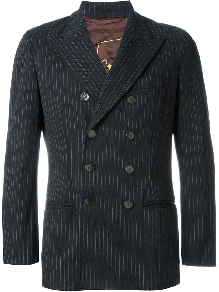 Jean Paul Gaultier Vintage Pinstripe Double Breasted Blazer