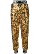 Dolce & Gabbana Logo Sequinned Track Pants - Gold