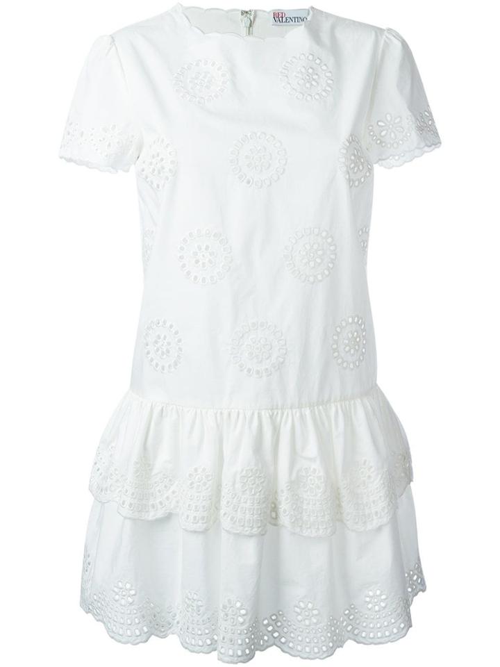 Red Valentino Simple Sangallo Dress - White