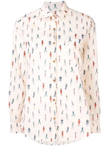 Acoté Graphic Print Shirt - Nude & Neutrals