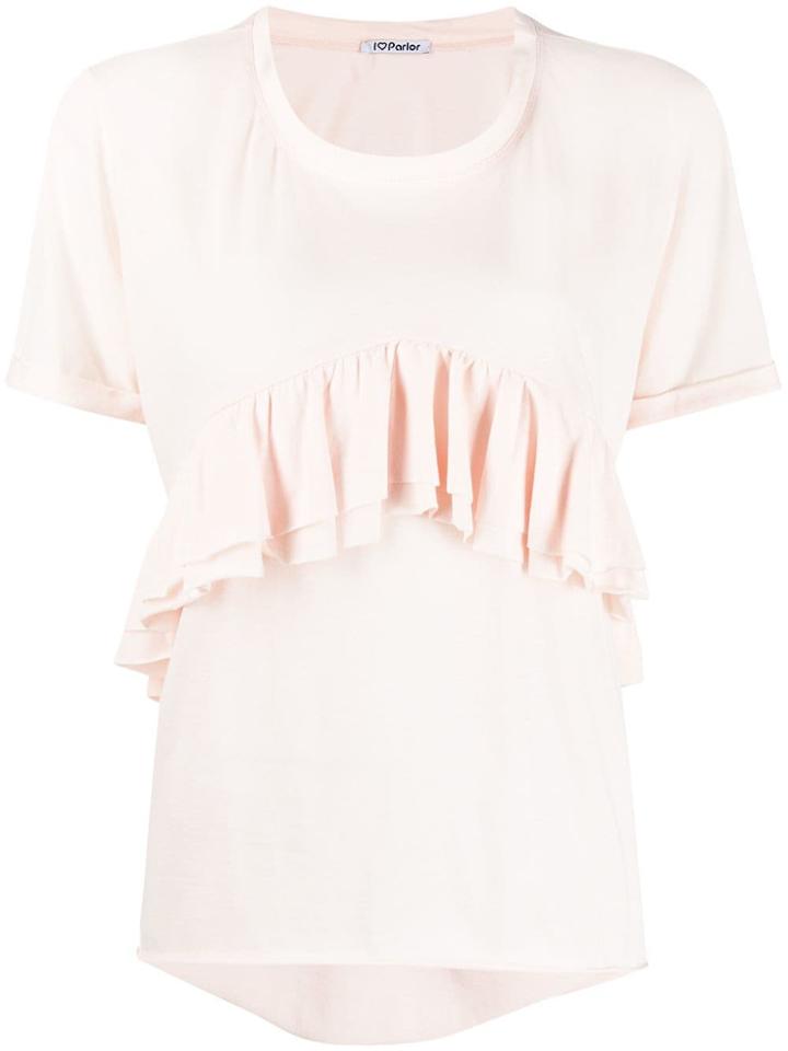 Parlor Ruffled Front T-shirt - Pink