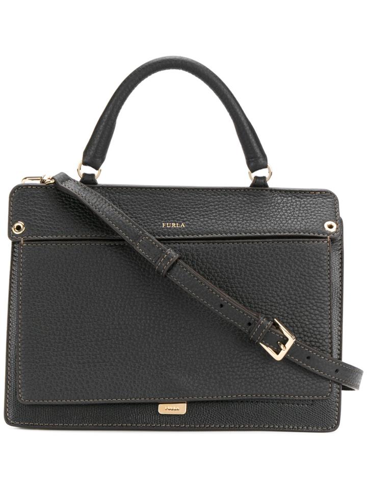 Furla Fold Over Tote - Black