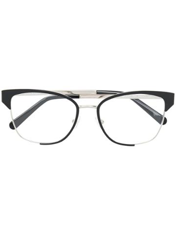 Salvatore Ferragamo Eyewear Half-rimmed Glasses - Metallic