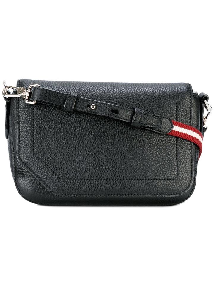 Bally Fold-over Closure Crossbody Bag, Women's, Black, Calf Leather