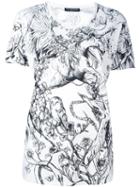 Alexander Mcqueen Unicorn Print T-shirt, Women's, Size: 44, White, Cotton