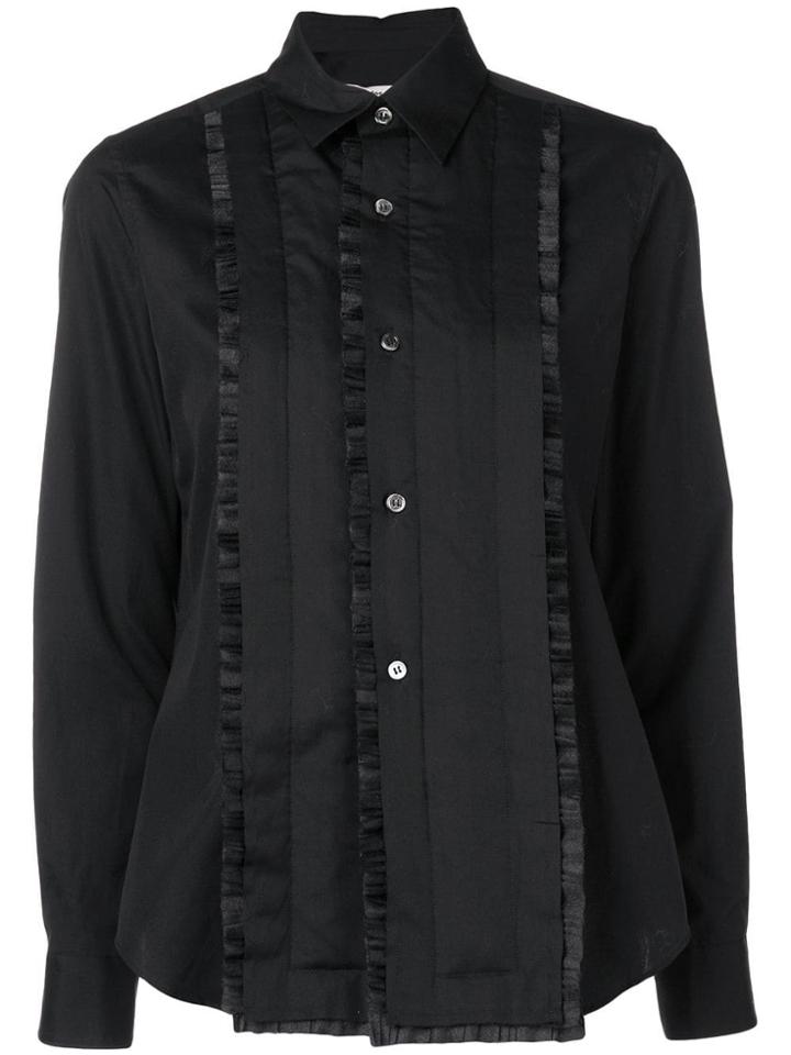Comme Des Garçons Pleated Trim Shirt - Black