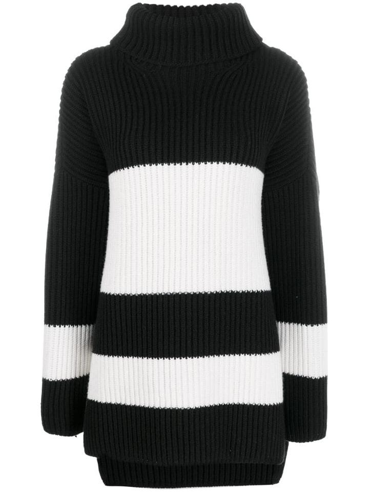 Joseph Stripe Ribbed Knit Jumper - Black