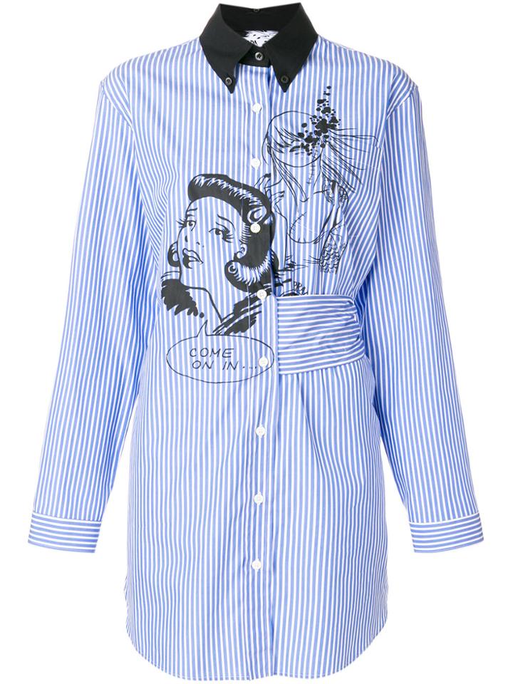 Prada Striped Shirt Dress - Blue
