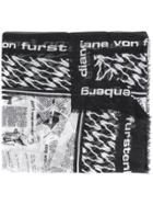 Diane Von Furstenberg Newspaper Print Scarf - Black