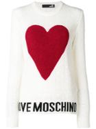 Love Moschino Logo Heart Embroidered Sweater - Nude & Neutrals