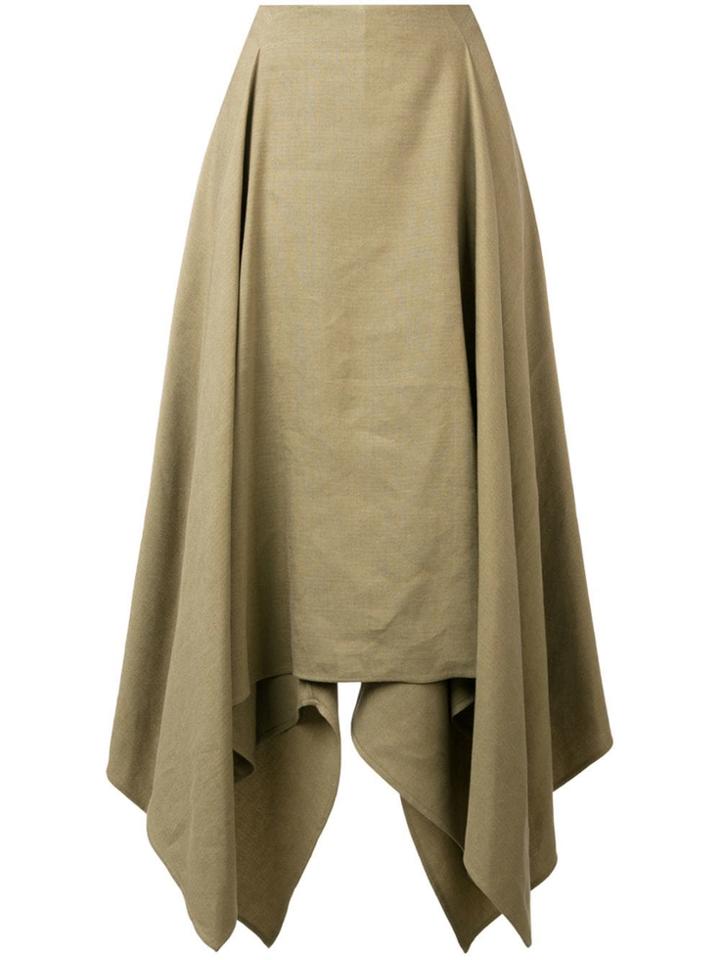 Salvatore Ferragamo Asymmetric Midi Skirt - Green