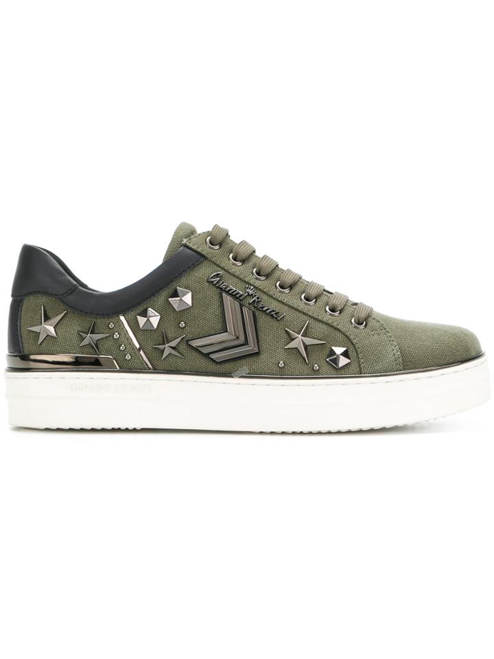 Gianni Renzi Studded Low-top Sneakers - Green