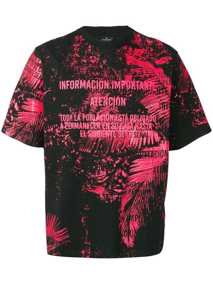Marcelo Burlon County Of Milan Slogan Foliage T-shirt - Black
