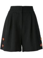 Dolce & Gabbana Floral Embellished Shorts - Black