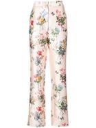 Monique Lhuillier Floral Print Trousers - Multicolour
