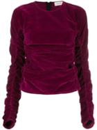 Lemaire Ruched Velvet Top - Pink