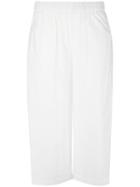 Erika Cavallini Wide Leg Cropped Trousers, Women's, Size: 40, White, Cotton