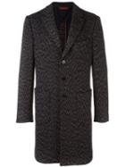 Missoni Chevron Pattern Coat, Men's, Size: 50, Black, Wool/alpaca/cotton/polyester
