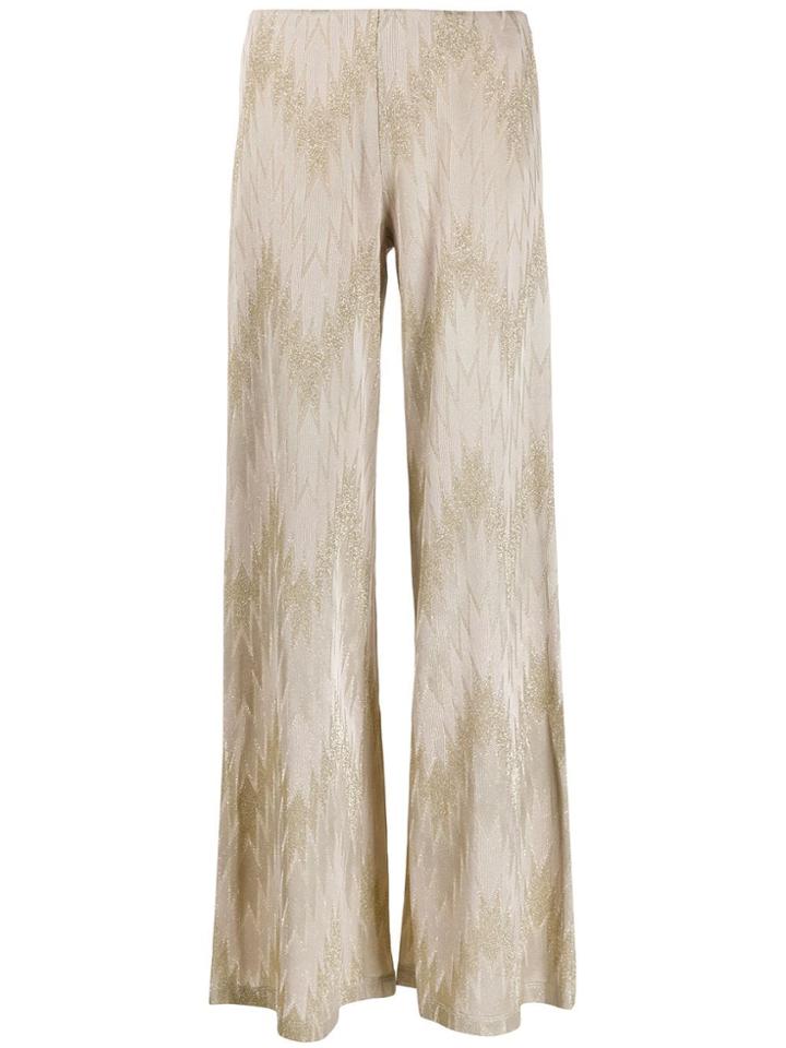 M Missoni Zigzag Palazzo Pants - Neutrals