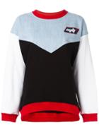 Au Jour Le Jour Colour Block Sweatshirt, Size: 42, Black, Cotton/polyester