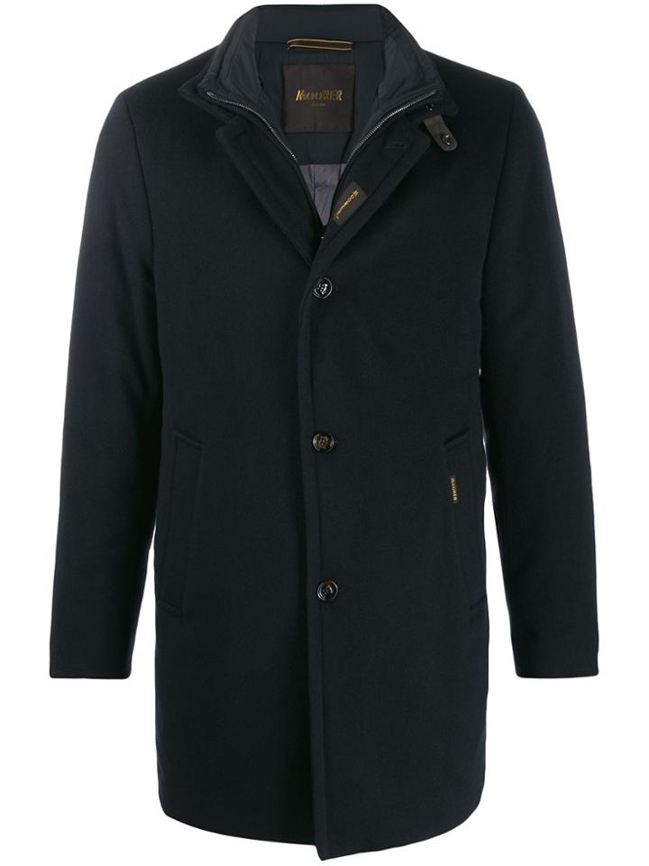 Moorer Single Breasted Coat - Blue