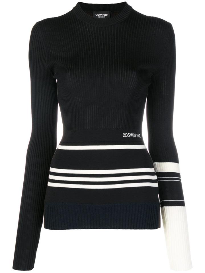 Calvin Klein 205w39nyc Ribbed Logo Top - Black