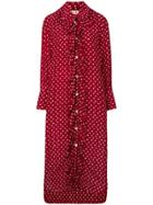 Marni Bow Trim Shirt Dress - Red