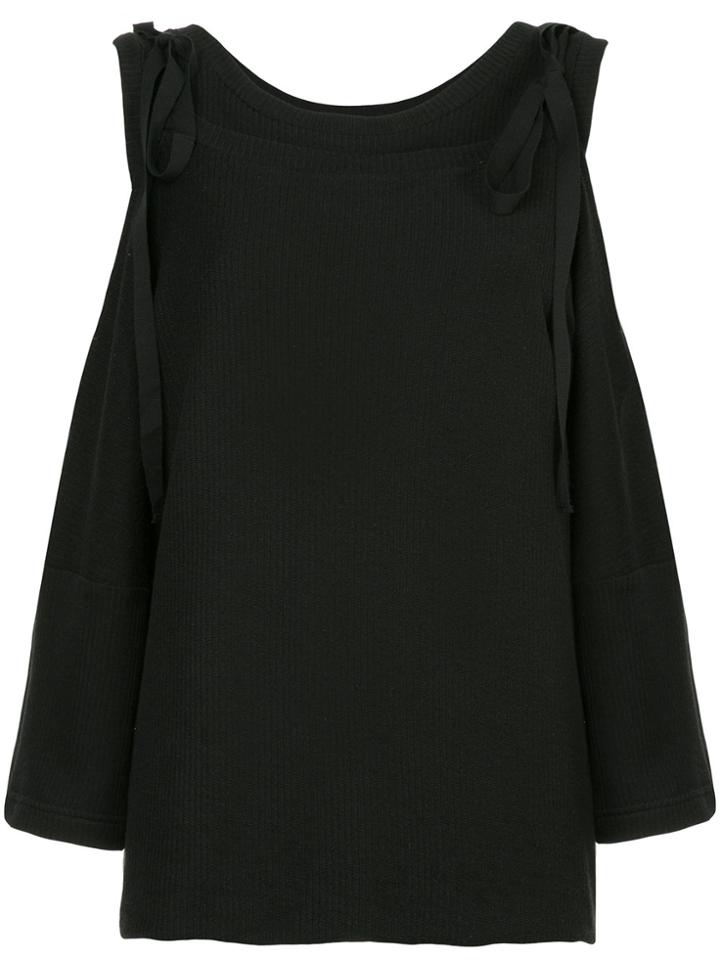 Ann Demeulemeester Cold-shoulder Blouse - Black