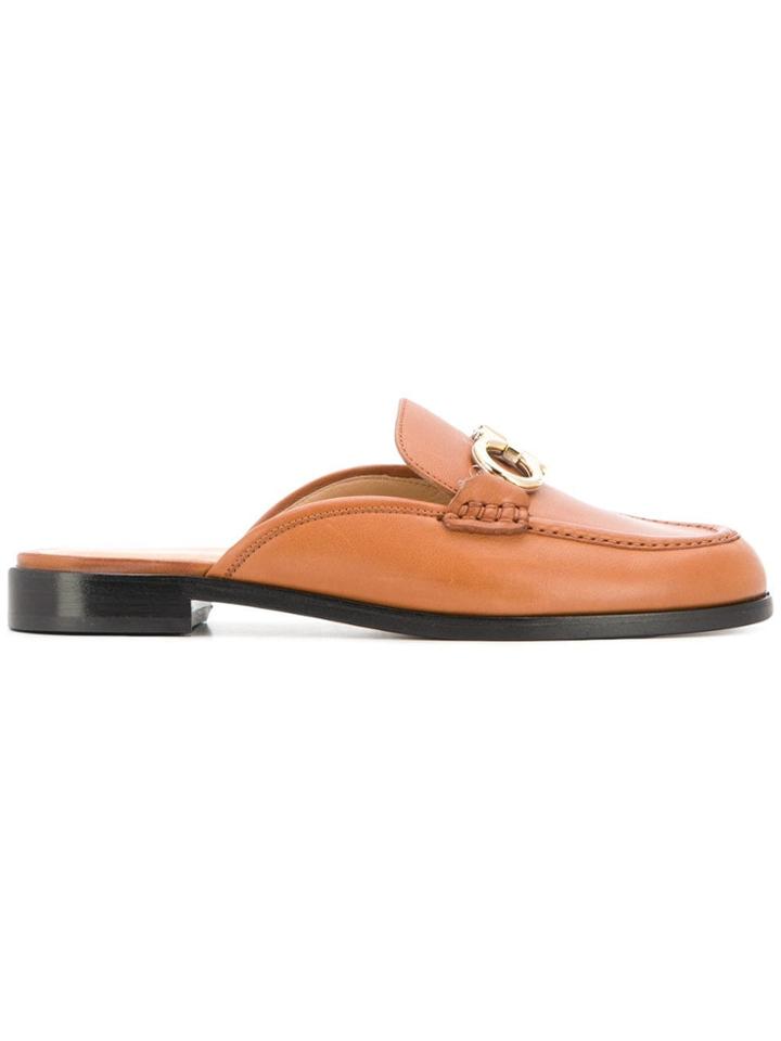 Salvatore Ferragamo Gancini Mules - Brown