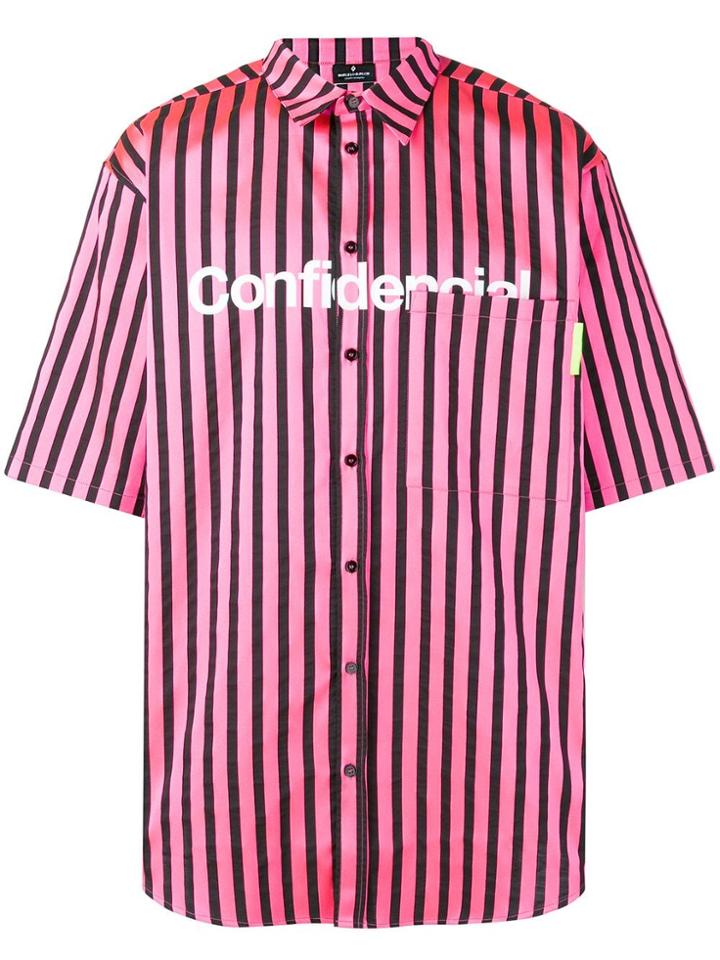 Marcelo Burlon County Of Milan Striped Oversized Shirt - Pink