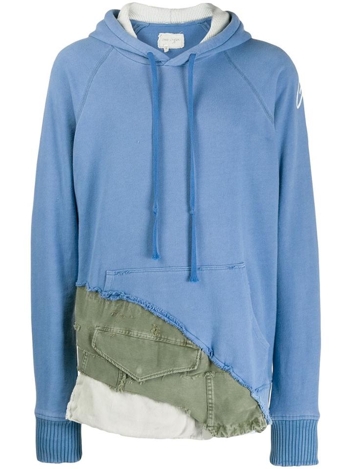 Greg Lauren Reconstructed Hoodie - Blue