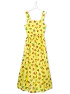 Moschino Kids Heart Print Dress, Size: 14 Yrs, Yellow/orange