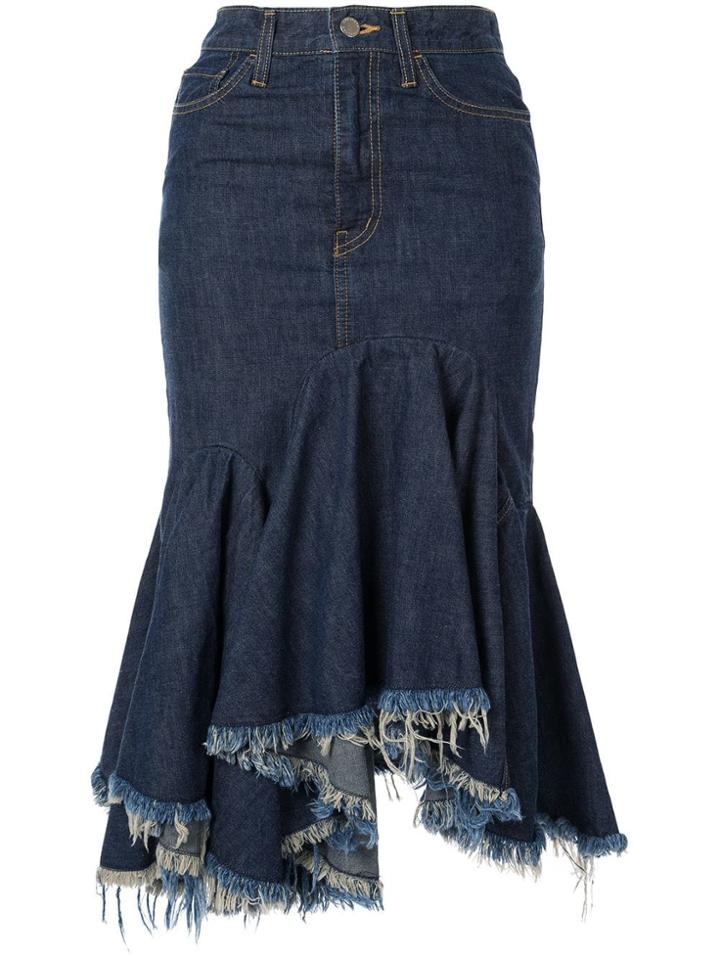 Facetasm Cut-off Denim Skirt - Blue