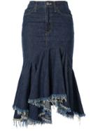 Facetasm Cut-off Denim Skirt - Blue