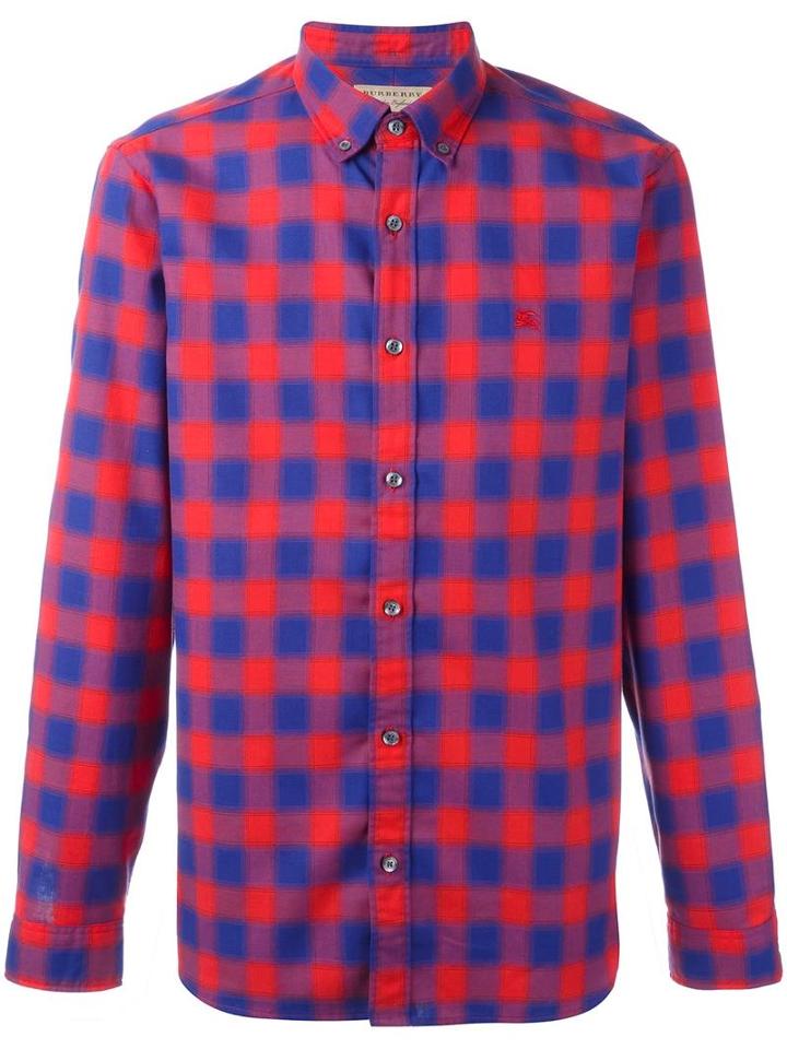 Burberry Checked Shirt, Men's, Size: Xl, Blue, Cotton