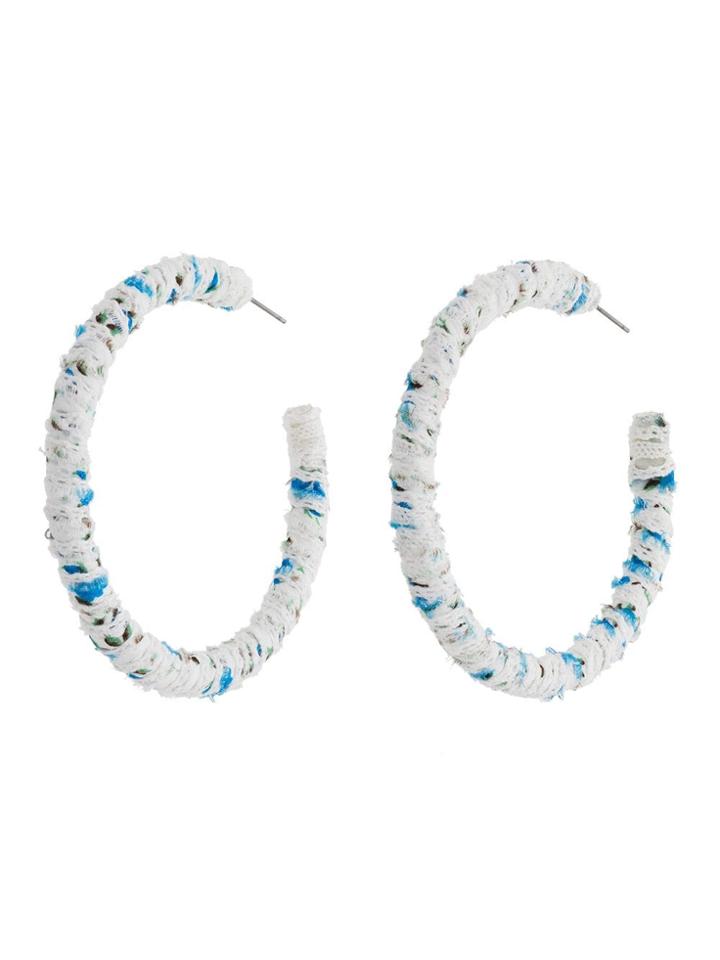 Dannijo Dannij Errng Nina Hoop Fbrc - Blue