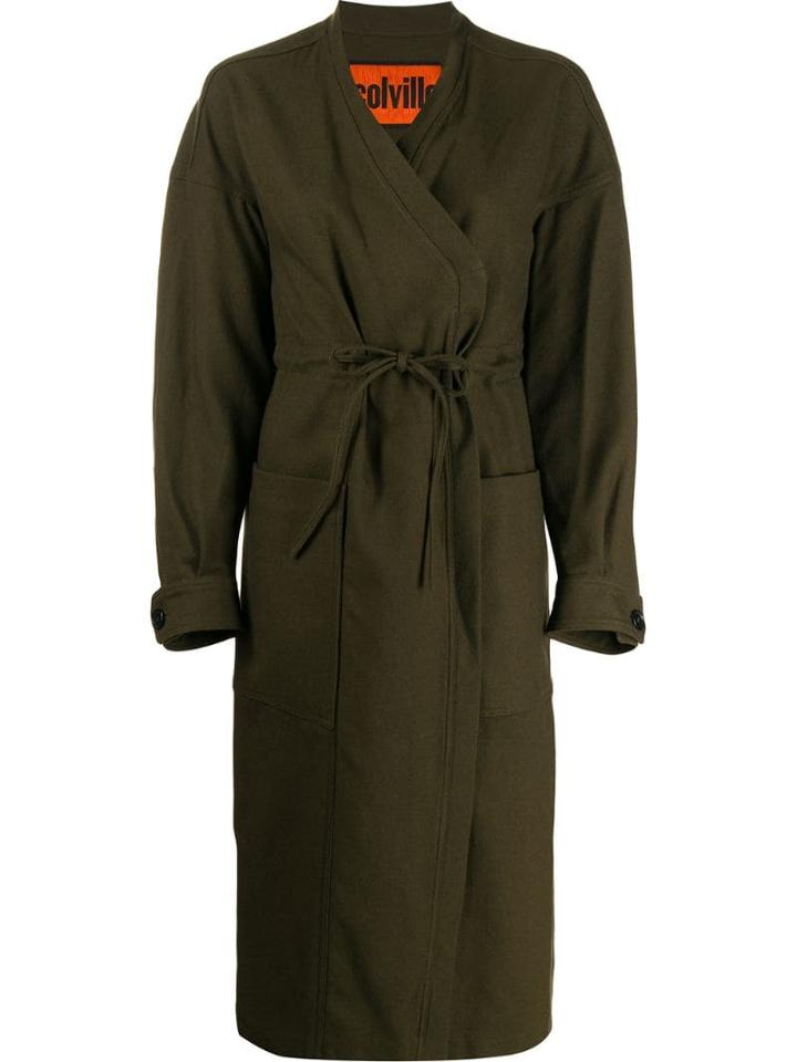 Colville Drawstring Robe Coat - Green