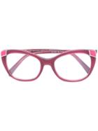 Emilio Pucci Butterfly Frame Glasses, Red, Metal/acetate