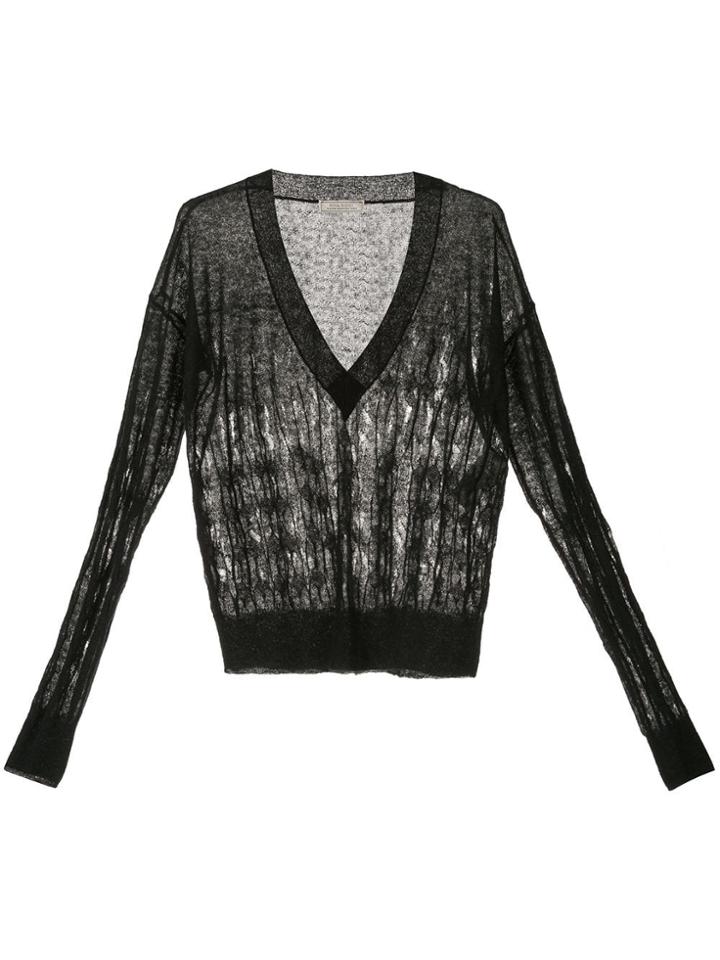 Nina Ricci V-neck Jumper - Black
