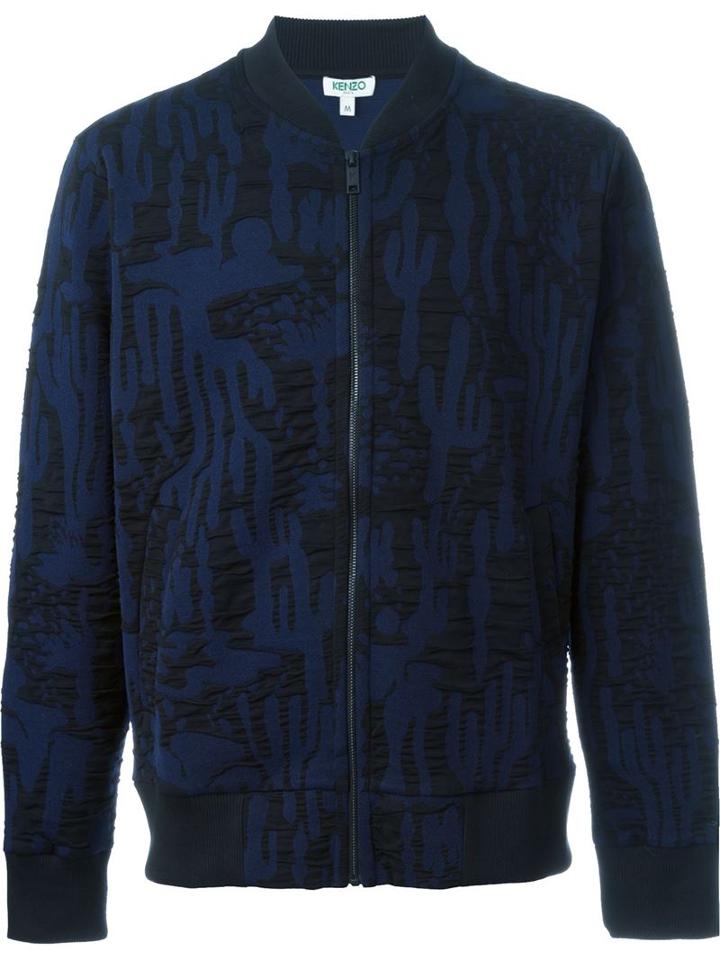 Kenzo 'cactus' Bomber Jacket, Men's, Size: Medium, Black, Cotton/polyester/polyamide/spandex/elastane